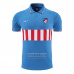Camiseta De Futbol Polo del Atletico Madrid 2022-2023 Azul