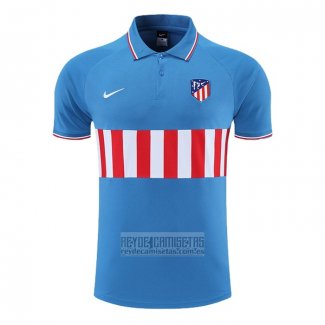 Camiseta De Futbol Polo del Atletico Madrid 2022-2023 Azul