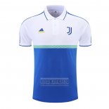 Camiseta De Futbol Polo del Juventus 2022-2023 Blanco y Azul
