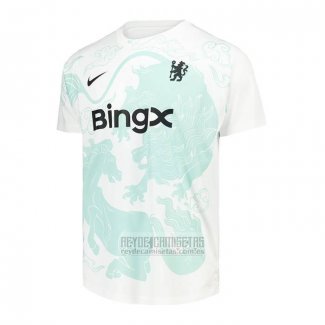 Camiseta De Futbol Pre Partido del Chelsea 2025-2026 Blanco Verde