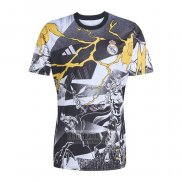 Camiseta De Futbol Pre Partido del Real Madrid 2025-2026 Negro Blanco