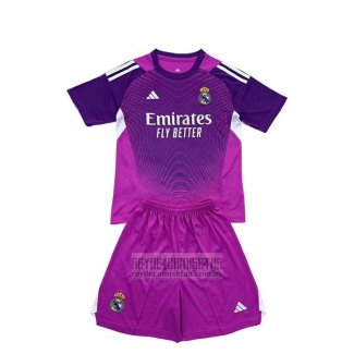 Camiseta De Futbol Real Madrid Portero Nino 2025-2026 Purpura