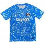 Camiseta De Futbol de Entrenamiento Chelsea 2022 Azul Claro