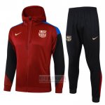 Chandal con Capucha del Barcelona 2024-2025 Rojo