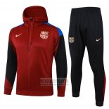 Chandal con Capucha del Barcelona 2024-2025 Rojo