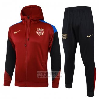 Chandal con Capucha del Barcelona 2024-2025 Rojo