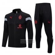 Chandal de Chaqueta del AC Milan 2022-2023 Negro y Rojo