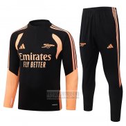 Chandal de Sudadera del Arsenal Nino 2026-2027 Negro Naranja