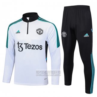 Chandal de Sudadera del Manchester United Nino 2023-2024 Blanco