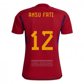 Camiseta De Futbol Espana Jugador Ansu Fati Primera 2022