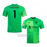 Camiseta De Futbol Liverpool Portero Jugador A.Becker 2021-2022 Verde