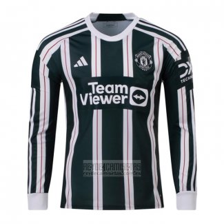 Camiseta De Futbol Manchester United Segunda Manga Larga 2023-2024