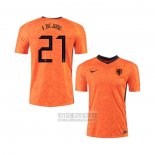 Camiseta De Futbol Paises Bajos Jugador F.De Jong Primera 2020-2021