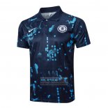 Camiseta De Futbol Polo del Chelsea 2024-2025 Azul Oscuro