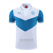 Camiseta De Futbol Polo del Manchester City 2022-2023 Azul y Blanco