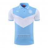 Camiseta De Futbol Polo del Manchester City 2022-2023 Azul y Blanco