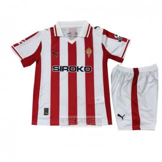 Camiseta De Futbol Sporting de Gijon Primera Nino 2025-2026