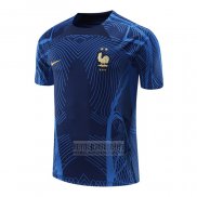 Camiseta De Futbol de Entrenamiento Francia 2022-2023 Azul Oscuro