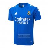Camiseta De Futbol de Entrenamiento Real Madrid 2025-2026 Azul Blanco