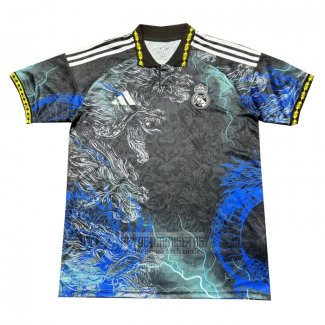 Tailandia Camiseta De Futbol Real Madrid Dragon 2024-2025 Azul Gris