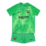 Camiseta De Futbol Barcelona Portero Nino 2021-2022 Verde