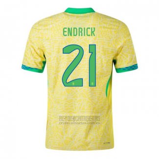 Camiseta De Futbol Brasil Jugador Endrick Primera 2024