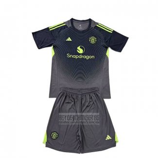 Camiseta De Futbol Manchester United Portero Segunda Nino 2025-2026 Negro