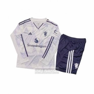Camiseta De Futbol Manchester United Segunda Manga Larga Nino 2025-2026