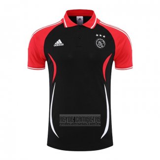 Camiseta De Futbol Polo del Ajax 2022-2023 Negro y Rojo