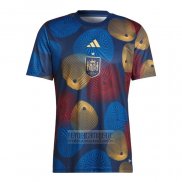 Camiseta De Futbol Pre Partido del Espana 2022 Azul