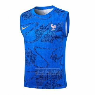 Camiseta De Futbol de Entrenamiento Francia Sin Mangas 2025-2026 Azul