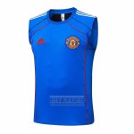 Camiseta De Futbol de Entrenamiento Manchester United Sin Mangas 2025-2026 Azul