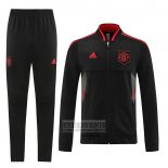 Chandal de Chaqueta del Manchester United 2022-2023 Negro y Rojo