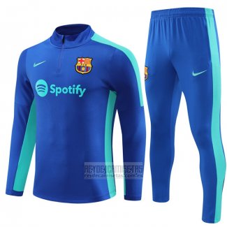 Chandal de Sudadera del Barcelona Nino 2023-2024 Azul