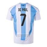 Camiseta De Futbol Argentina Jugador De Paul Primera 2024
