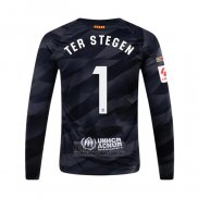 Camiseta De Futbol Barcelona Jugador Ter Stegen Portero Manga Larga 2023-2024 Negro
