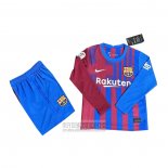 Camiseta De Futbol Barcelona Primera Manga Larga Nino 2021-2022