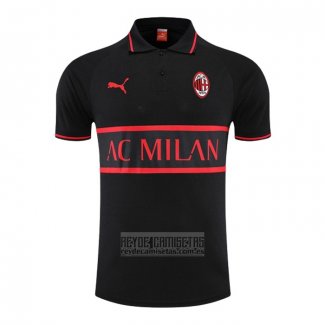 Camiseta De Futbol Polo del AC Milan 2022-2023 Negro