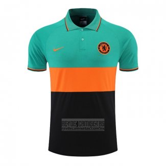 Camiseta De Futbol Polo del Chelsea 2022-2023 Verde y Naranja