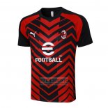 Camiseta de Futbol de Entrenamiento AC Milan 2023-2024 Rojo y Negro