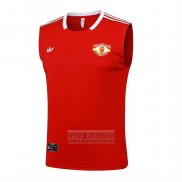 Camiseta De Futbol de Entrenamiento Manchester United Sin Mangas 2025-2026 Rojo