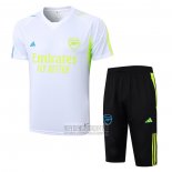 Chandal del Arsenal Manga Corta 2023-2024 Blanco - Pantalon Corto