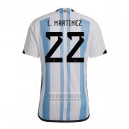 Camiseta De Futbol Argentina Jugador L.Martinez Primera 2022