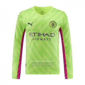 Camiseta De Futbol Manchester City Portero Manga Larga 2023-2024 Verde