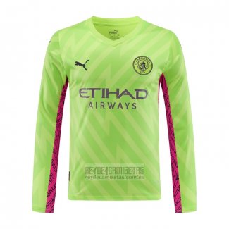 Camiseta De Futbol Manchester City Portero Manga Larga 2023-2024 Verde