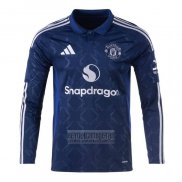 Camiseta De Futbol Manchester United Segunda Manga Larga 2024-2025