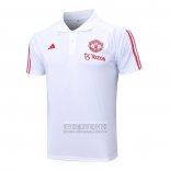 Camiseta De Futbol Polo del Manchester United 2023-2024 Blanco