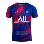 Camiseta De Futbol Pre Partido del Paris Saint-Germain 2022 Azul y Rojo