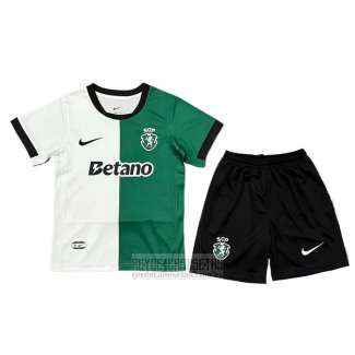 Camiseta De Futbol Sporting Special Nino 2025-2026 Blanco Verde