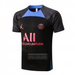 Camiseta De Futbol de Entrenamiento Paris Saint-Germain Jordan 2022-2023 Negro y Azul
